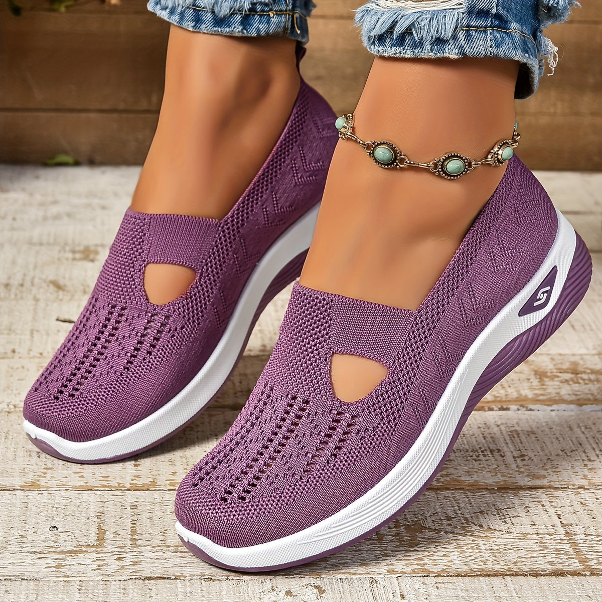 Open Teen Slip-On Loafers met Plateauzool voor Dames