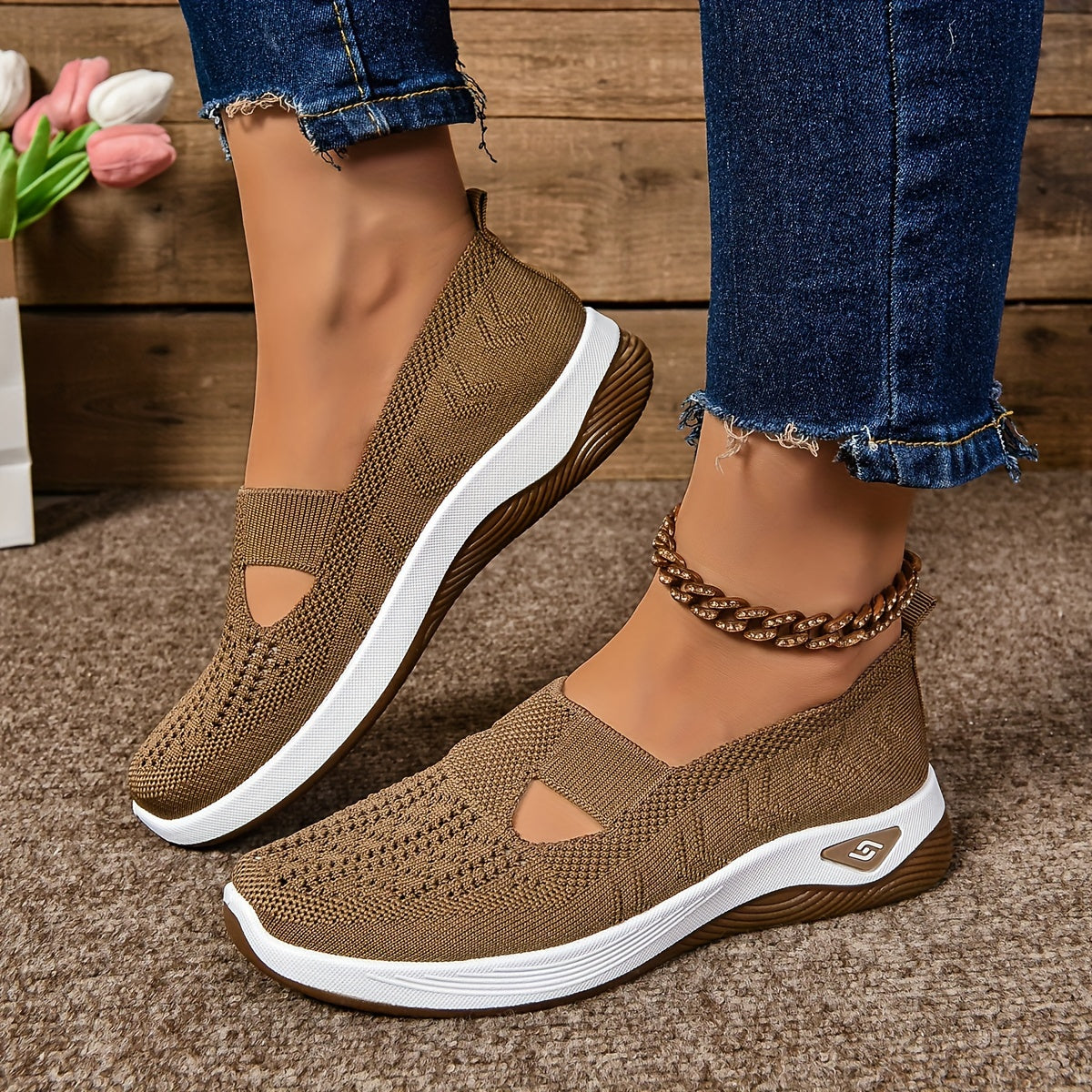 Open Teen Slip-On Loafers met Plateauzool voor Dames