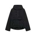 Oversized Anorak met Halfrits voor Dames - Zwart