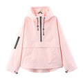 Oversized Anorak met Halfrits voor Dames - Lichtroze