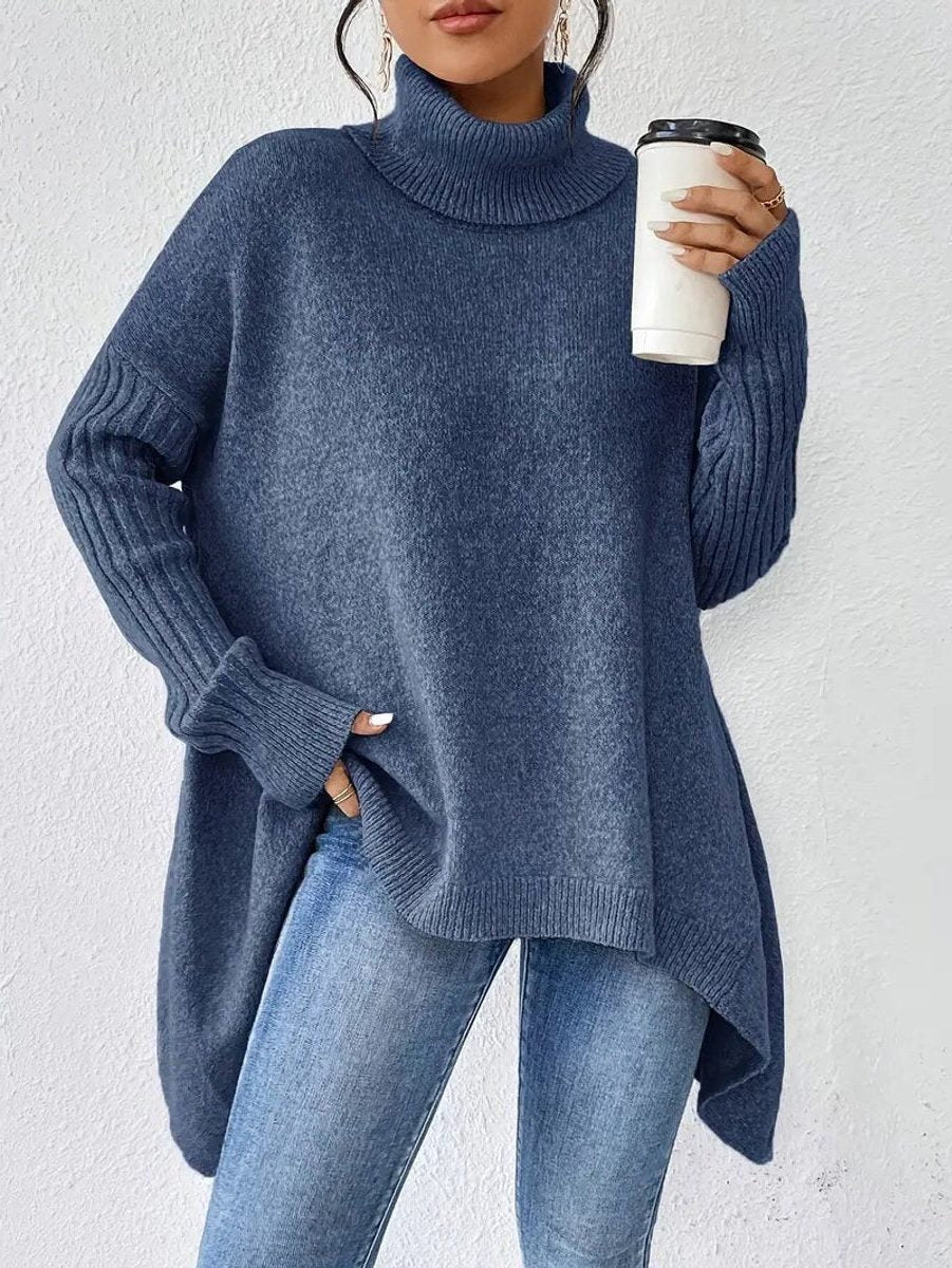 Oversized Coltrui met Geribde Kraag voor Dames