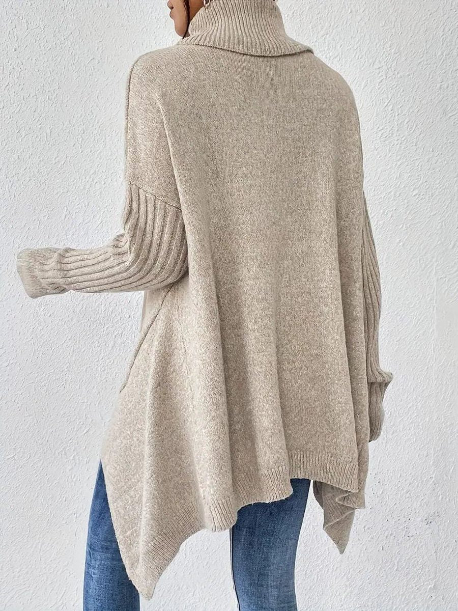 Oversized Coltrui met Geribde Kraag voor Dames - View 9