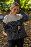 Oversized Coltrui met Visgraatpatroon voor Dames - View 4