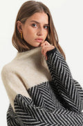 Oversized Coltrui met Visgraatpatroon voor Dames - View 5