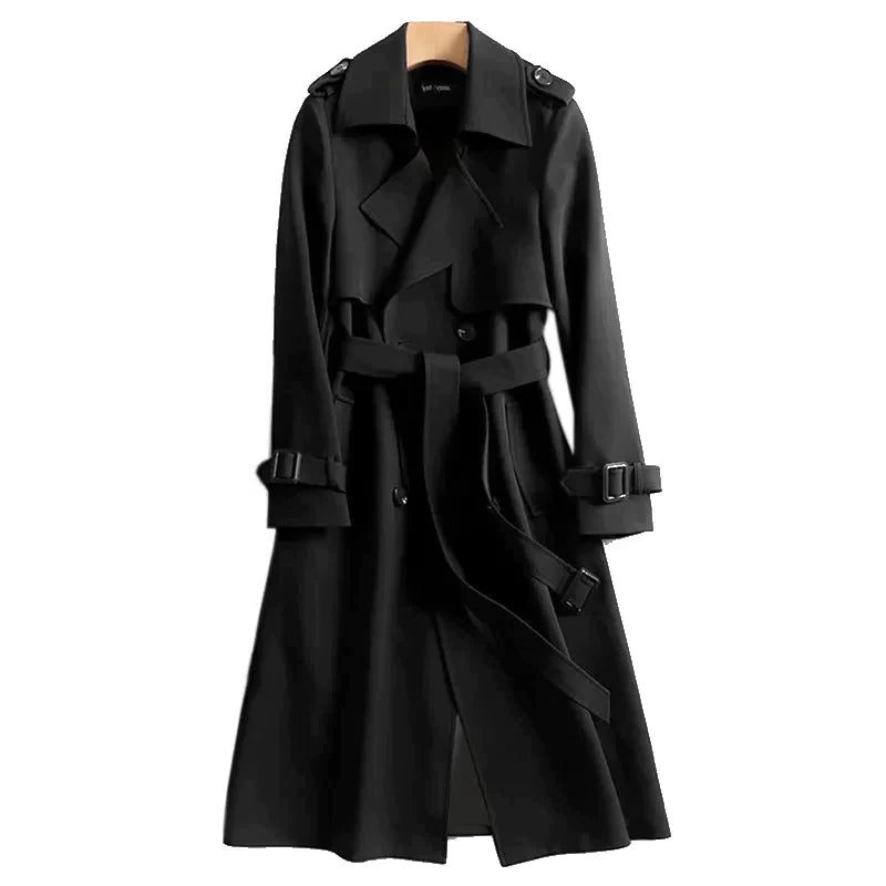 Oversized Trenchcoat met Dubbele Knopenrij voor Dames - Heidelbeere