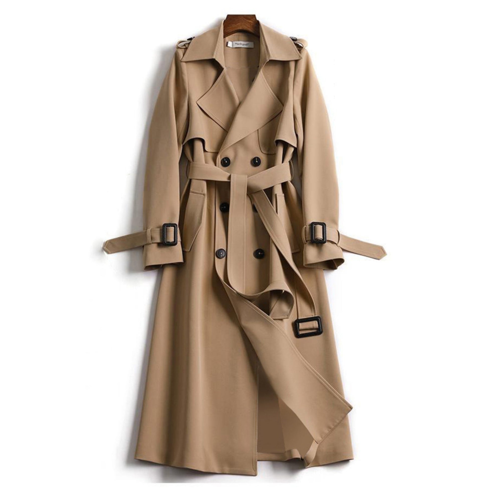 Oversized Trenchcoat met Dubbele Knopenrij voor Dames - Braun