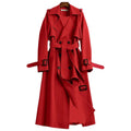 Oversized Trenchcoat met Dubbele Knopenrij voor Dames - Rot