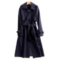 Oversized Trenchcoat met Dubbele Knopenrij voor Dames - Dunkelblau