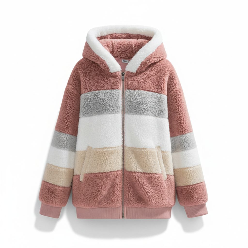 Oversized Fleece Vest met Capuchon voor Dames - Roze