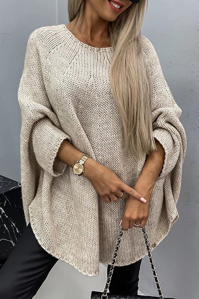 Oversized Gebreide Trui met Fledermousmouwen voor Dames