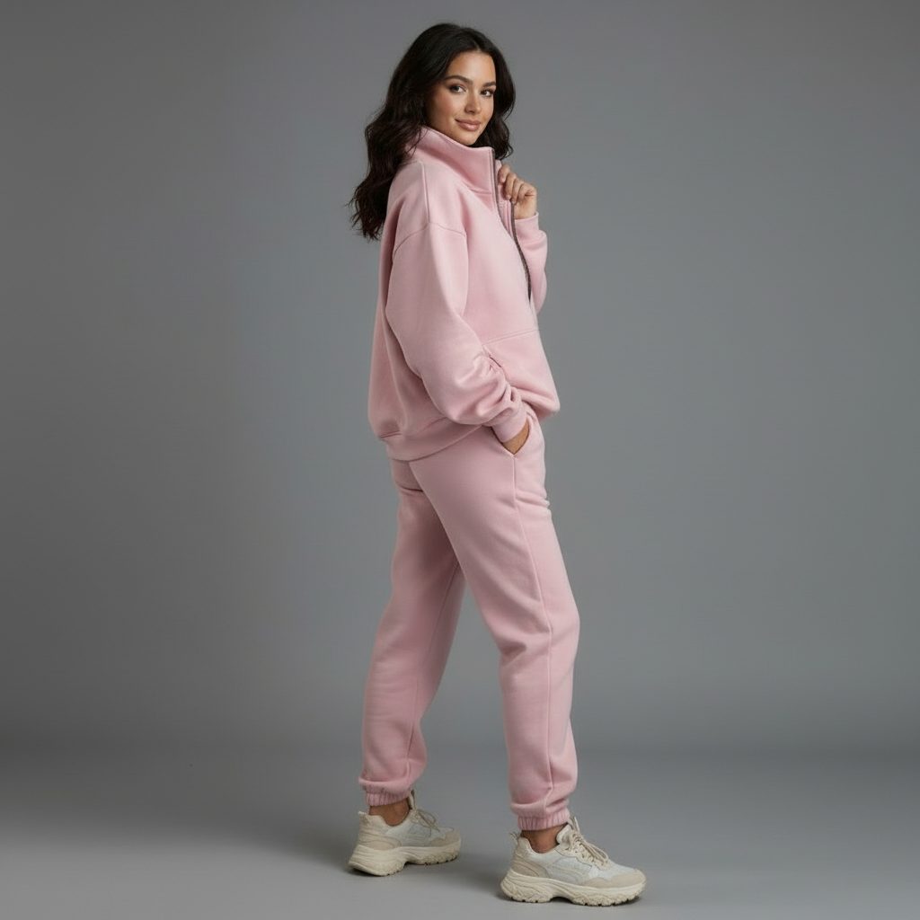 Oversized Joggingpak met Ritssluiting voor Dames - View 2