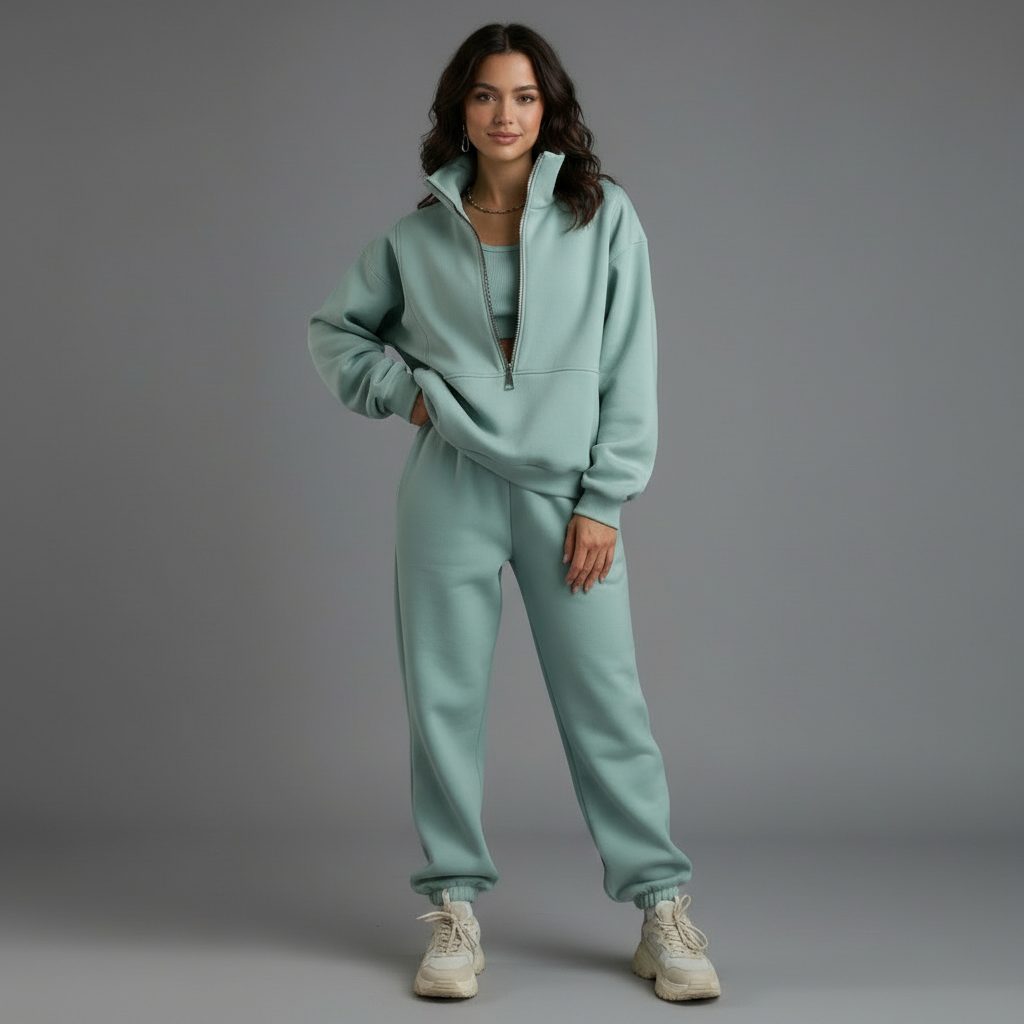 Oversized Joggingpak met Ritssluiting voor Dames - View 6