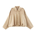 Oversized Kunstsuède Bomberjack voor Dames - Beige