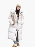 Oversized Lange Winterjas met Capuchon voor Dames - Beige
