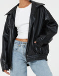 Oversized PU-Leren Jas voor Dames - View 7