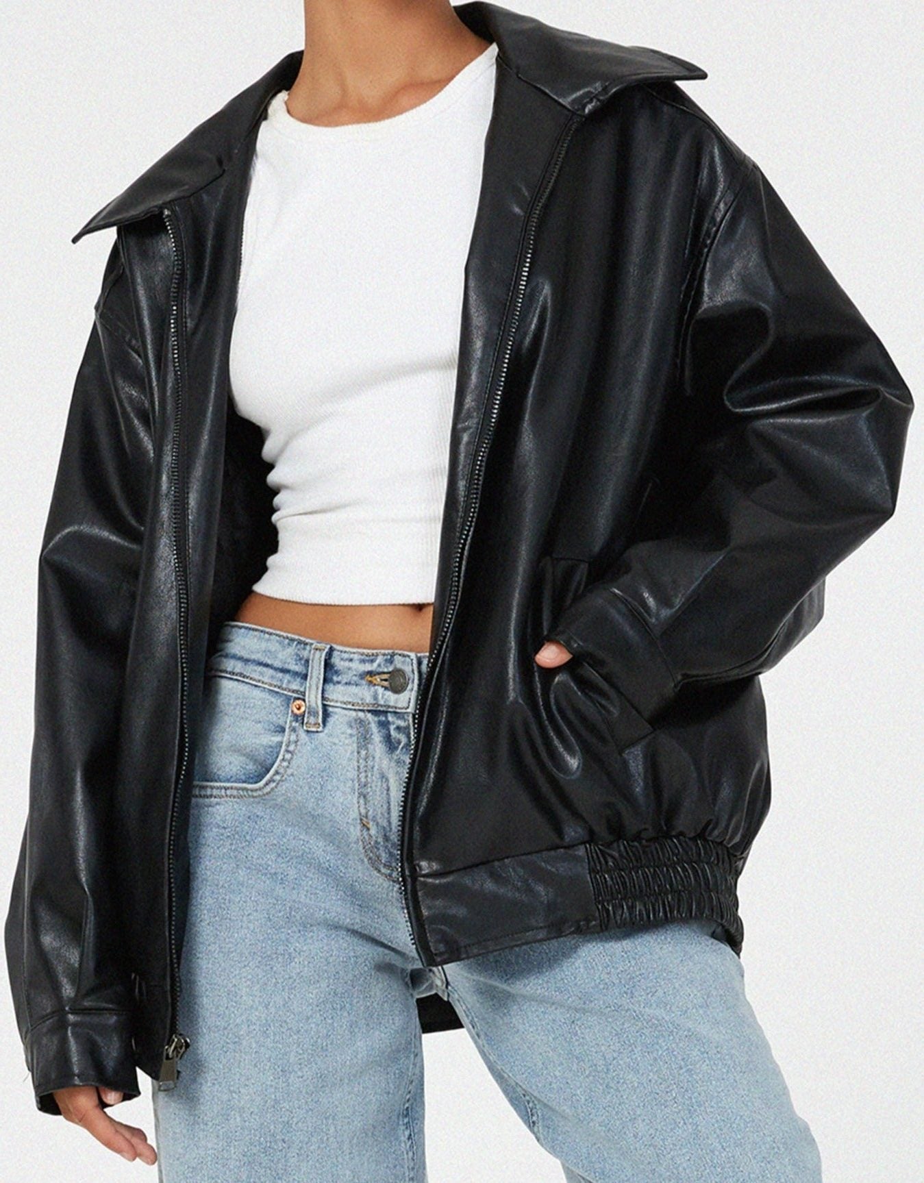 Oversized PU-Leren Jas voor Dames - View 7