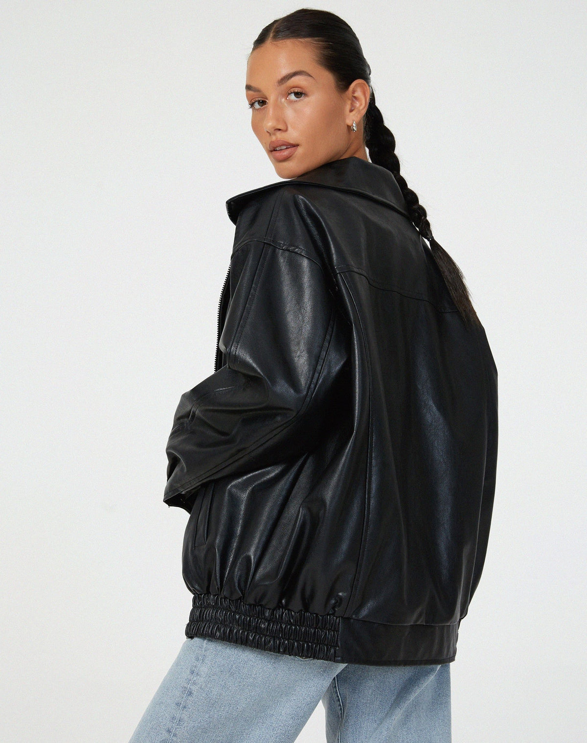 Oversized PU-Leren Jas voor Dames - View 8