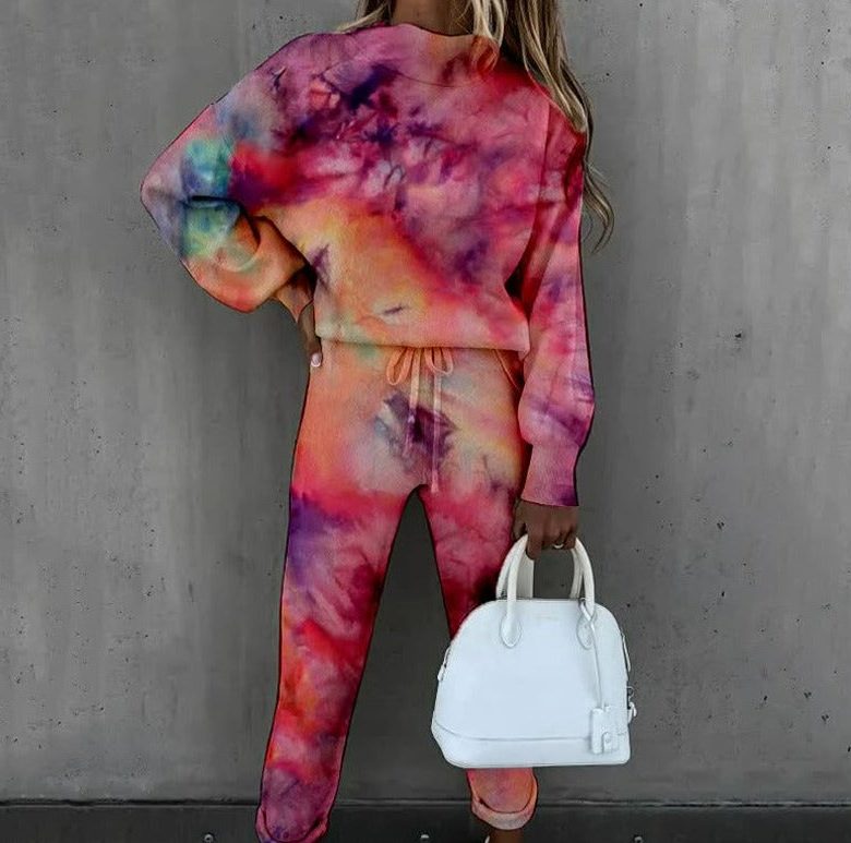 Oversized Trainingspak met Sterrenpatroon voor Dames - Kleuren Explosie