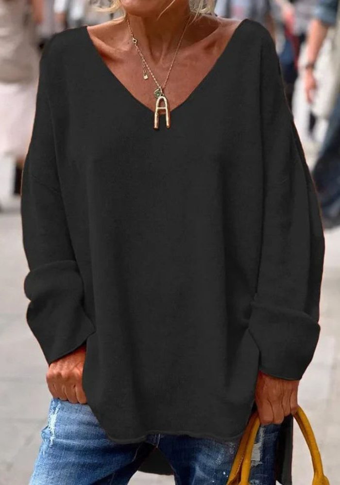 Oversized Trui met V-Hals voor Dames