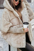 Oversized winterjas met Nepbont voor Dames - Beige