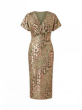 Overslag Midi Jurk met Bloemenprint voor Dames - View 6
