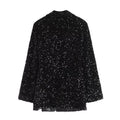 Pailletten Blazer met Reverskraag en Riem voor Dames - View 4