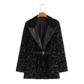 Pailletten Blazer met Reverskraag en Riem voor Dames - View 5