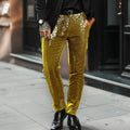 Pailletten Straight Leg Pantalon voor Heren - Goud