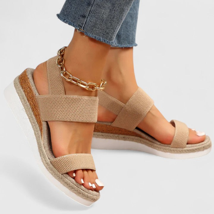 Espadrille Sandalen met Sleehak en Slingback voor Dames
