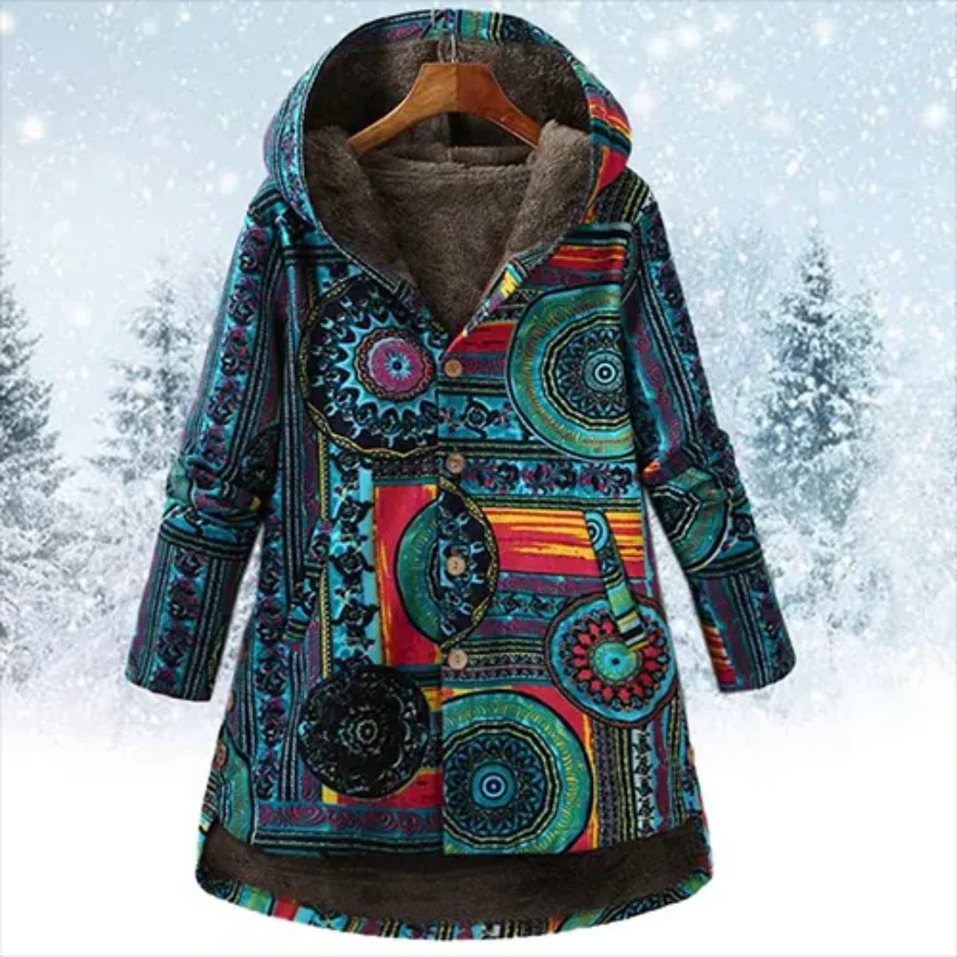 Patchwork Capuchon Jas voor Dames