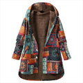 Patchwork Capuchon Jas voor Dames - Oranje