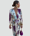 Tie Dye Tweedelige Rok Set met Overslag voor Dames