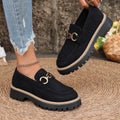 Platform Loafers met Goudkleurige Gesp voor Dames