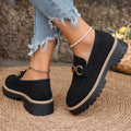 Platform Loafers met Goudkleurige Gesp voor Dames - View 2