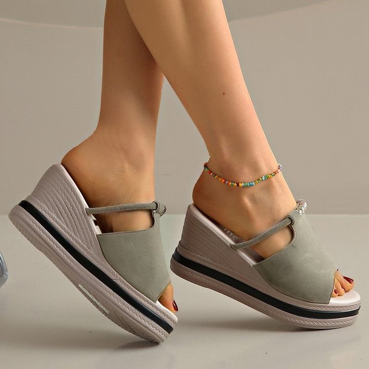 Platform Sandalen met Open Teen en Enkelbandjes voor Dames