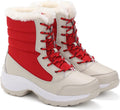 Platform Sneeuwlaarzen met Veters voor Dames - Rood