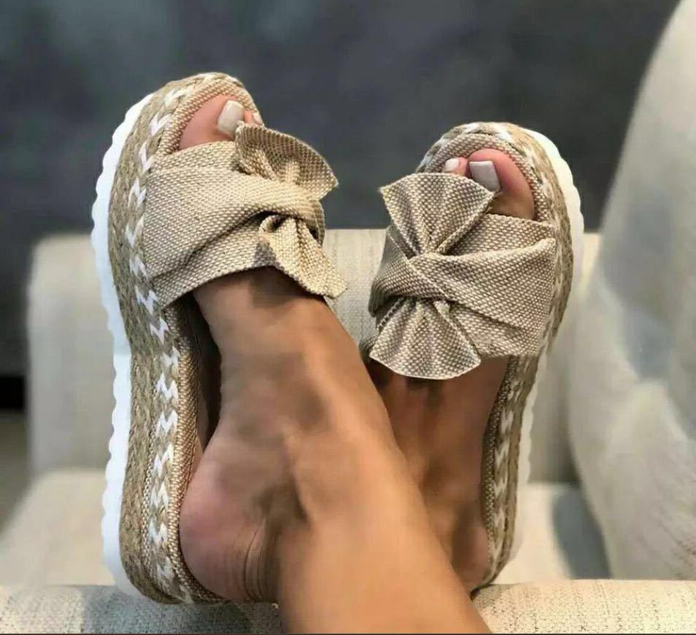 Platformzool Sandalen met Open Teen voor Dames - Khaki