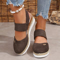 Platformzool Sandalen met Verstelbare Gespen voor Dames - Koffiebruin