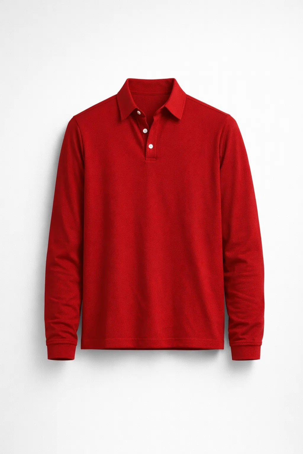 Slim Fit Poloshirt met Klassieke Kraag en Lange Mouwen voor Heren