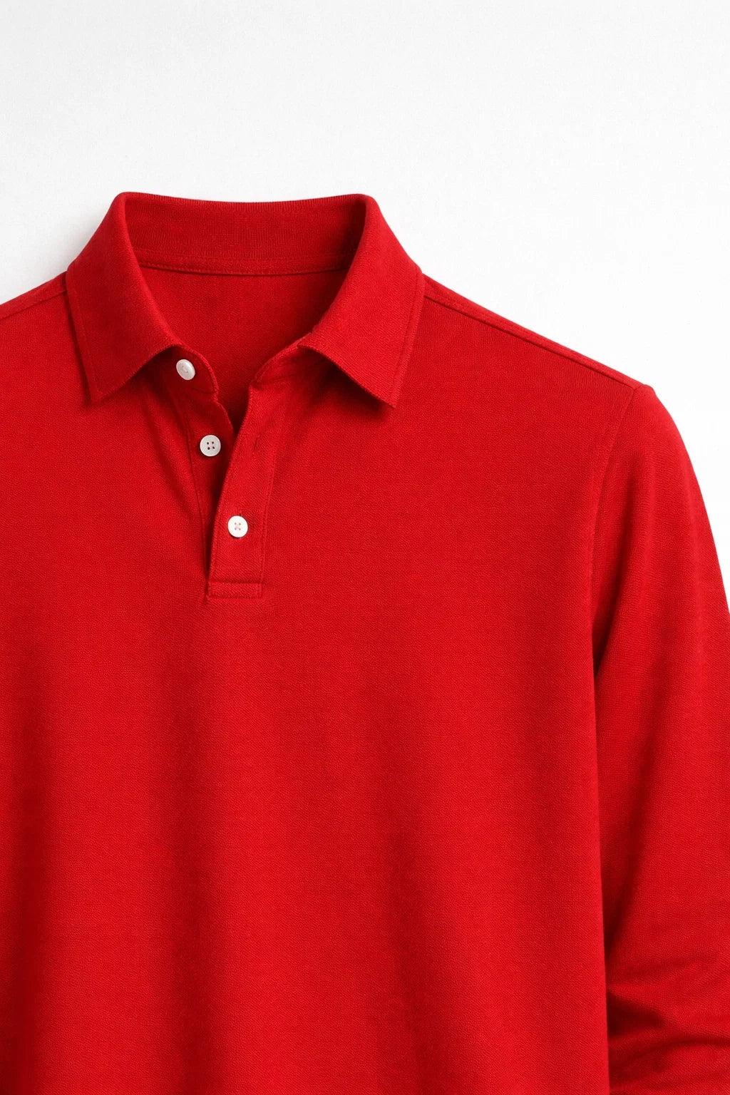 Slim Fit Poloshirt met Klassieke Kraag en Lange Mouwen voor Heren