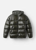 Puffer Jas met Capuchon voor Dames - Grün
