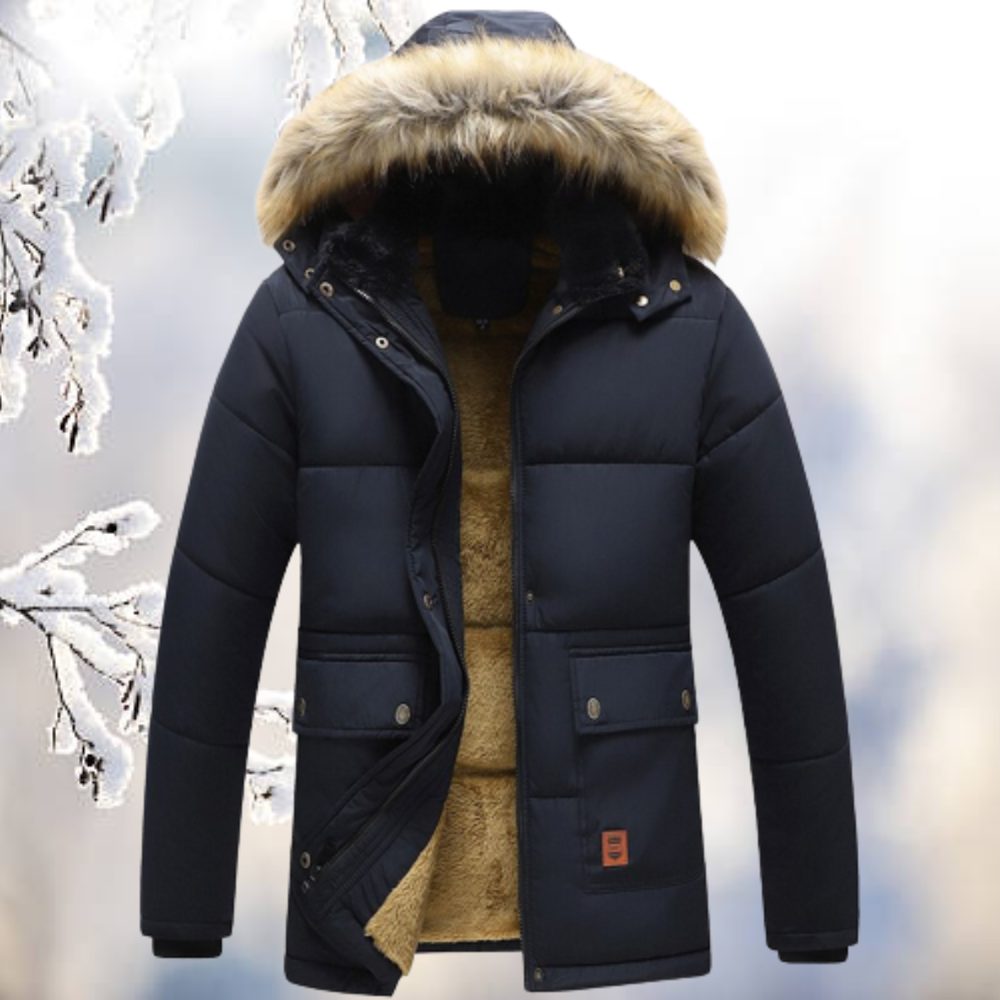 Puffer Winterjas met Bontcapuchon voor Heren