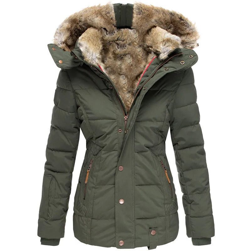 Puffer Winterjas met Bontgevoerde Capuchon voor Dames