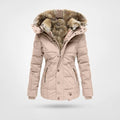 Puffer Winterjas met Capuchon en Fleecefutter voor Dames - Rosa