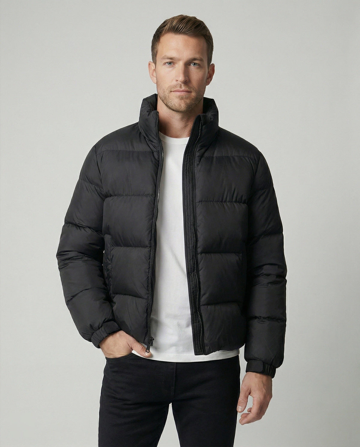 Puffer Winterjas met Opstaande Kraag voor Heren