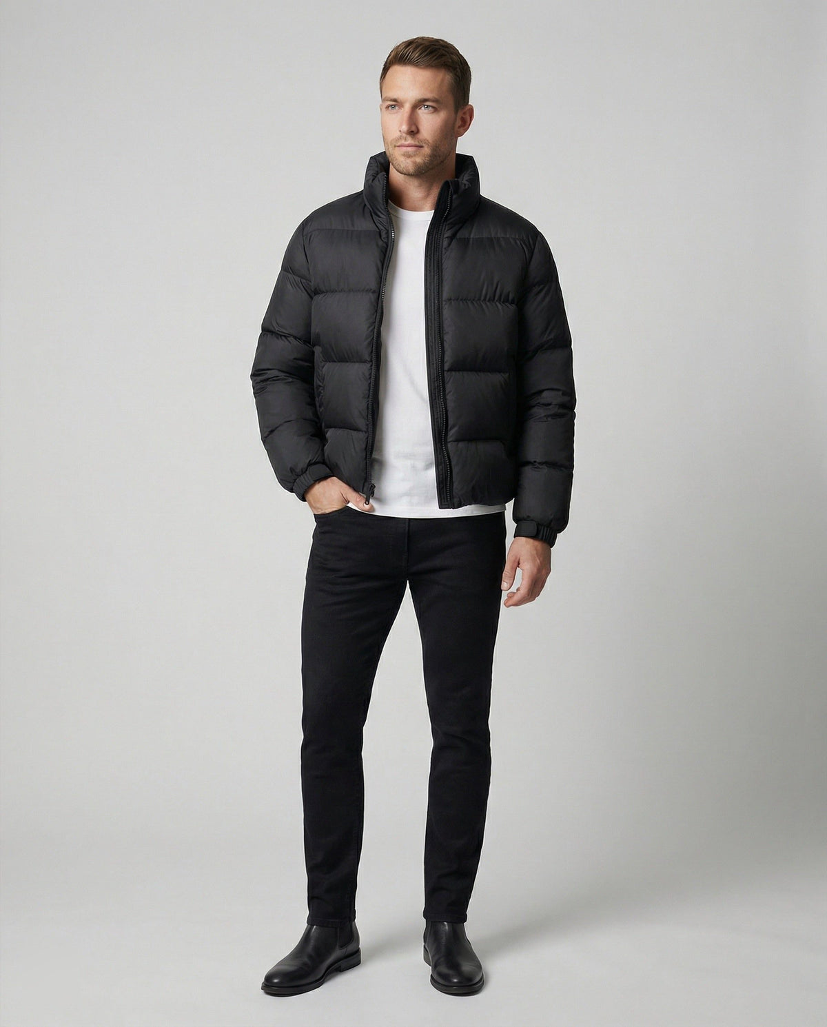 Puffer Winterjas met Opstaande Kraag voor Heren - View 2