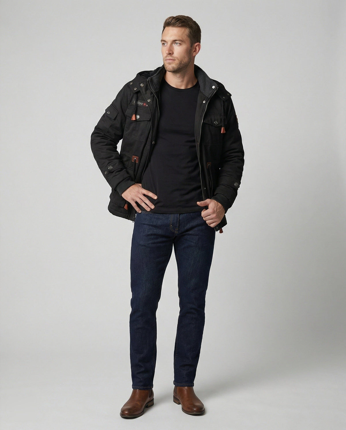 Puffer Winterjas met Steekzakken voor Heren - View 2