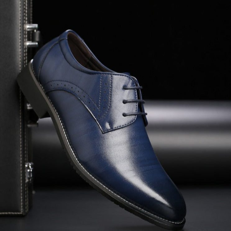Puntige Neus Leren Oxford Schoen voor Heren