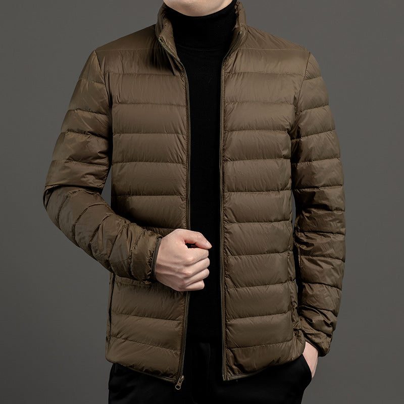 Quilted Puffer Jas voor Heren - Taupe