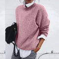 Relaxed Fit Ronde Hals Trui met Kasjmier Blend voor Dames - Pink